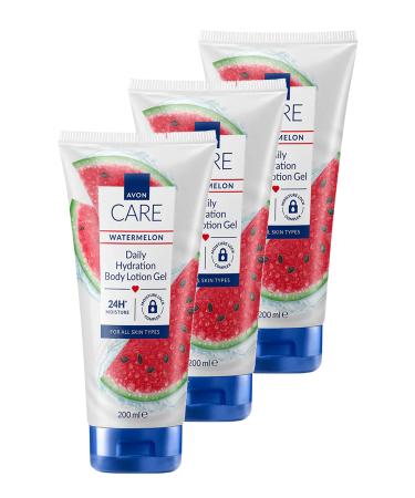 Avon Care Watermelon Watermelon Scented Body Lotion Gel 200 Ml. Set of Three