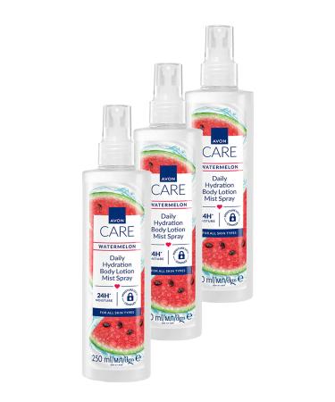 Avon Care Watermelon Watermelon Scented Moisturizing Body Lotion Spray 250 Ml. Set of Three
