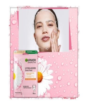 Garnier Hydra Bomb Hyaluronic Acid Chamomile Soothing Mask 28Gr - Buy Online on GoSupps.com