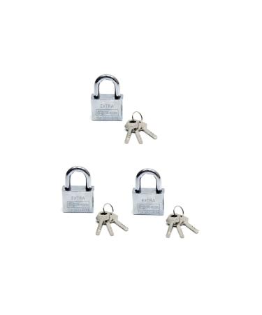 Skygo Smart Keyed Padlock Set of 3 - Mastercare Tri-moon Master Keyed 3-Piece Steel Padlock