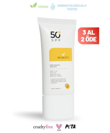 WIWIFY Anti-Spot Skin Tone Equalizer High Protection Sun Cream Spf 50+ 50ml (ALOE VERA EXTRACT) Pa++++