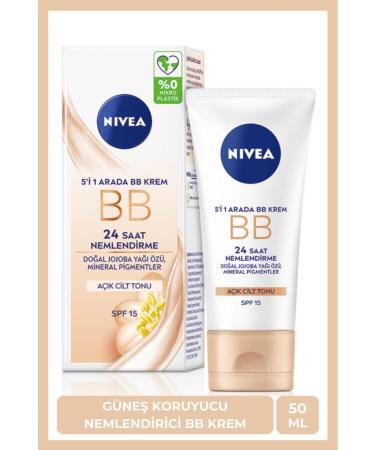 NIVEA BB Cream Moisturizing Face Care 50ml SPF15 Light Tone Jojoba Oil Extract with Luminous Skin