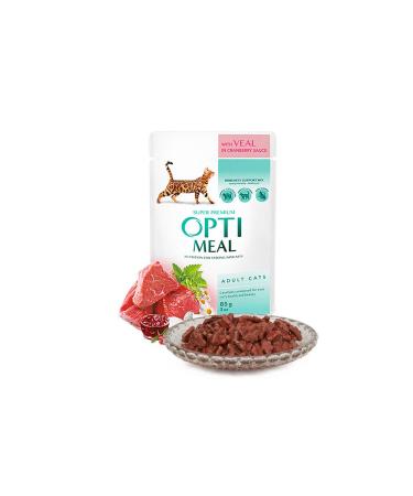 OptiMeal BEEF WITH CRUNCHY SAUCE FRESH CAT FOOD 85 GR X 6 PIECES 533132