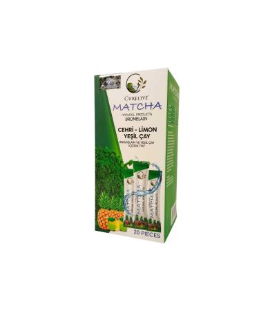 CURELIVE Matcha Pineapple Bromeliad Flavored Detox Burner Form Matcha Tea 1 Box