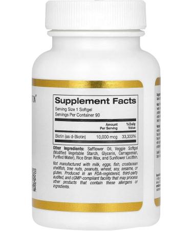 California Gold Nutrition Biotin 10 000 Mcg 90 Softgels- Imported - Buy Online on GoSupps.com