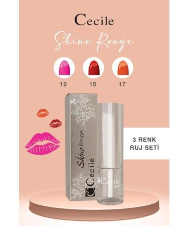 Cecile Shine Rouge Lipstick Series Shiny and Moisturizing Full Lips 12-15-17