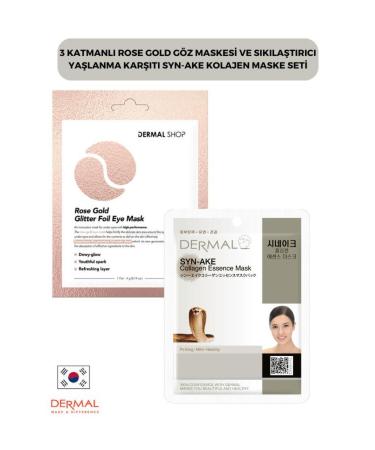 Dermal 3 Layer Rose Gold Eye Mask and Firming Anti-Aging Syn-ake Collagen Mask Set