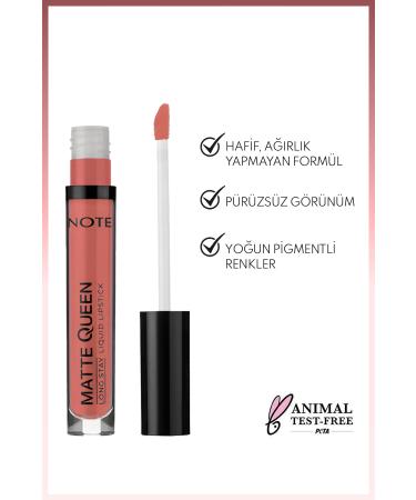 Note Cosmetics Matte Queen Lipstick Permanent Matte Liquid Lipstick - 04 French Kiss - Nude - Buy Online on GoSupps.com