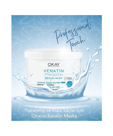 OKAYPROFESSIONNEL KERATIN SMOOTH Repair Mask 500ml (Regenerating and Protective Care for Damaged Hair) - Buy Online on GoSupps.com