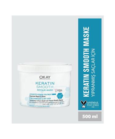 OKAYPROFESSIONNEL KERATIN SMOOTH Repair Mask 500ml (Regenerating and Protective Care for Damaged Hair)