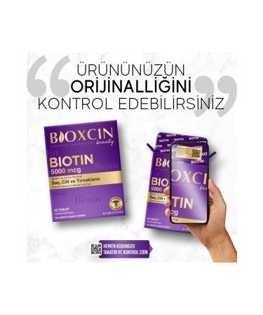 Bioxcin Biotin 5.000 Mcg 30 Tablets - Biotin Zinc 15 Mg Hair and Nail Vitamin - Buy Online on GoSupps.com