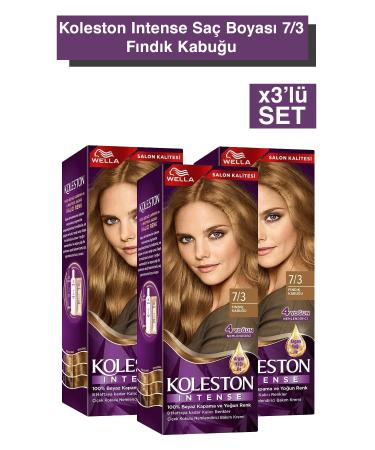 Wella Koleston Intense Hair Dye 7/3 Hazelnut Shell X3 Set