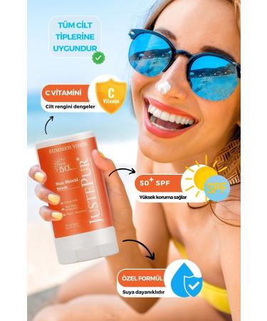 JUSTEPUR Sun Shield Stick Face Sun Cream Water Resistant SPF 50+ PA++ UVA UVB High Protection 15 gr Twist - Buy Online on GoSupps.com