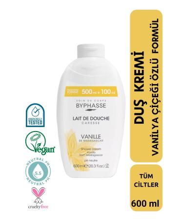 BYPHASSE Caresse Vanilla Flower Extract Creamy Shower Gel 600ml