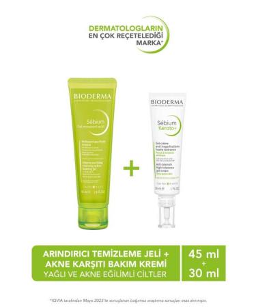 Bioderma SEBIUM KERATO+ 30ML + SEBIUM GEL ACTIVE 45ML - Buy Online on GoSupps.com