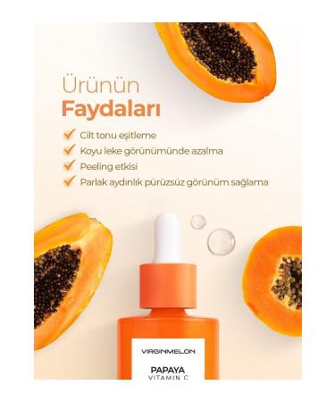Virginmelon Papaya Extract Skin Tone Equalizer Anti-Dark Spot Brightening Effective Vitamin C Serum 30 ml - Buy Online on GoSupps.com