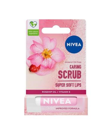 NIVEA Caring Scrub Rosehip Oil Lip Balm 4.8 g