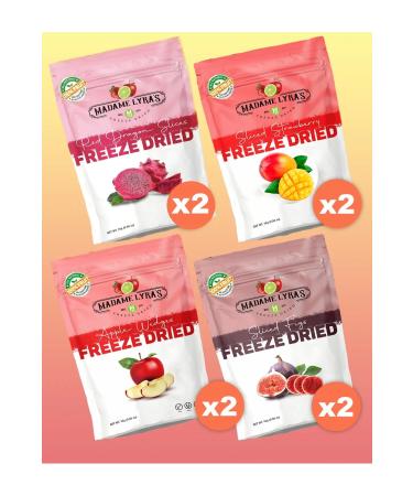 Madame Lyras Box of 8 * 16 gr Madame Lyras Mixed Freeze Dried Fruit Box