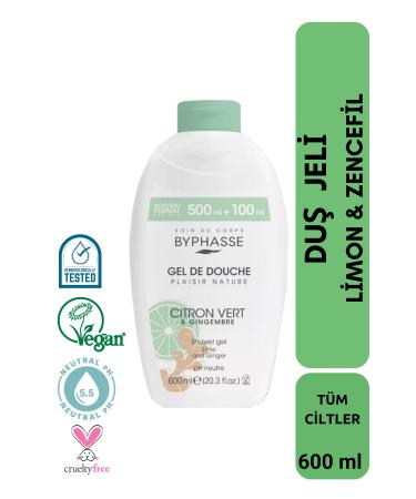 BYPHASSE Plaisir Natura Lemon & Ginger Shower Gel 600ml