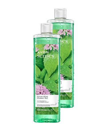 Avon Senses Water Mint Mint and Cucumber Scented Shower Gel 500 Ml. Set of Two