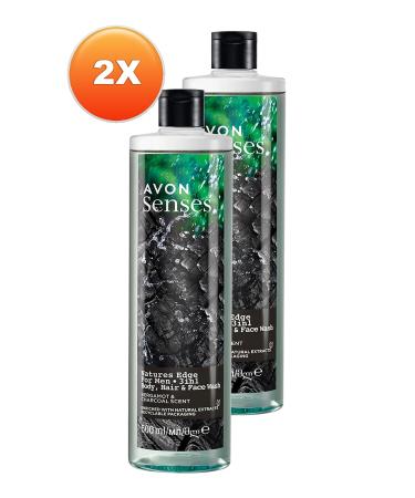 Avon Senses Natures Edge Men's Hair Body and Face Wash 500 Ml. Duo Set - Buy Online on GoSupps.com