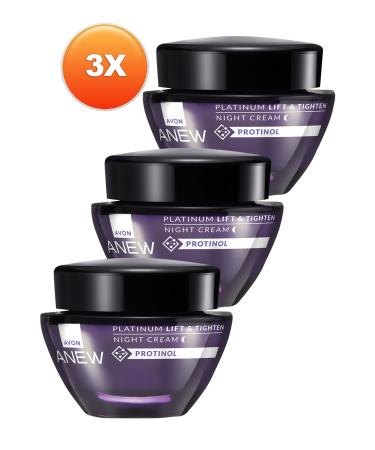 Avon Anew Platinum Lift & Tighten Night Cream 50 Ml. Triple Set - Buy Online on GoSupps.com