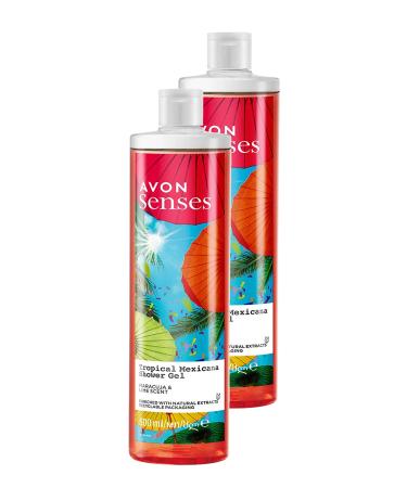 Avon Tropical Mexicana Passion Fruit and Lemon Scented Shower Gel 500 Ml. Set of Two