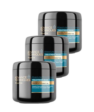 Avon Advance Techniques Argan and Coconut Oil Hair Mask 375 Ml. Triple Set