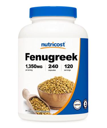 Nutricost Fenugreek Seed 1350mg 240 Capsules - Gluten Free Non-gmo-tr Only Authorized Seller.37