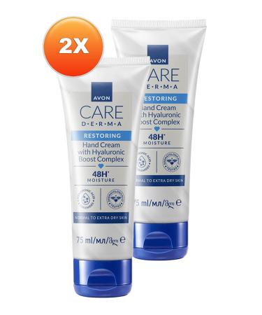 Avon Care Derma Restoring Hyaluronic Boost Hand Cream 75 Ml. Set of two - Buy Online on GoSupps.com