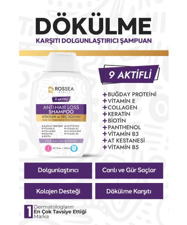 ROSSEAN BEAUTY Collagen and Keratin Anti-Hair Loss Fast Hair Growth Plumping Repairing Nourishing Shampoo