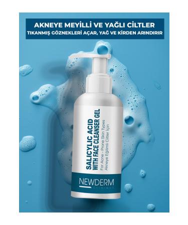 NEWDERM Salicylic Acid Anti-Acne Facial Cleansing Gel for Oily and Acne Prone Skin - Buy Online on GoSupps.com