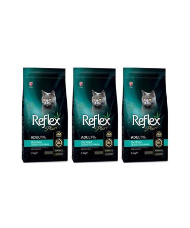 Reflex Plus Salmon Sterilized Cat Food 1.5 Kg Set of 3