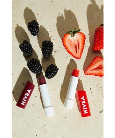 NIVEA Blackberry Lip Care Cream and Gloss 4.8gr Moisturizing Light Burgundy Shimmer Smooth Lip - Buy Online on GoSupps.com