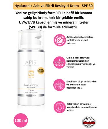 Apis Natural Cosmetics Sunscreen Cream Spf 30 - 100ml
