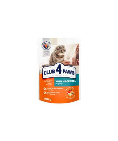 Club4Paws PREMIUM POUCH CAT FOOD WITH MACKEREL 100 GR X 6 PIECES 510128