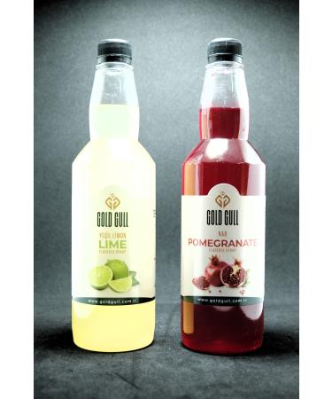 gold gull pomegranate lime flavored coffee & fruit syrup 2 x 700 ml - Buy Online on GoSupps.com