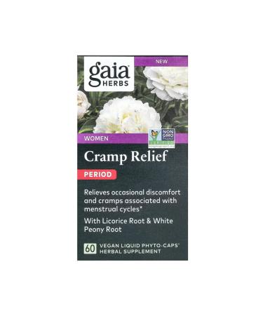 Gaia Herbs Women Cramp Relief Period 60 Vegan Liquid Phyto-Caps usa vers.23434