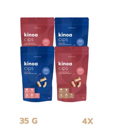 slimplus 4 Pack 35G Gluten Free Vegan Fat Free Quinoa Chips Mix Pack