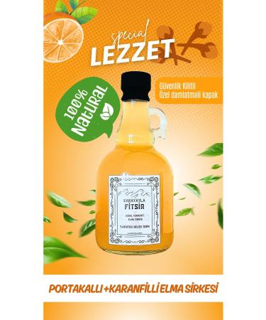 Karayayla Amazing Taste Organic Prebiotic Apple Cider Vinegar with Sandaloz Gum Orange and Clove 500 ml