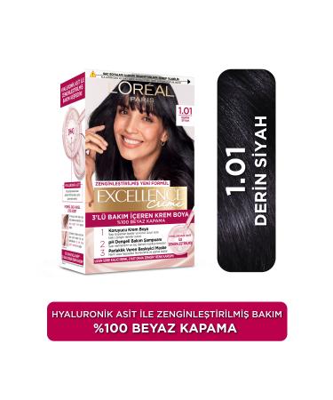 L'Oreal Paris L'or al Paris Excellence Creme Hair Dye 1.01 Deep Pure Black