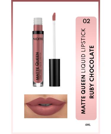 Note Cosmetics Matte Queen Lipstick Permanent Matte Liquid Lipstick - 02 Ruby Chocolate - Pink