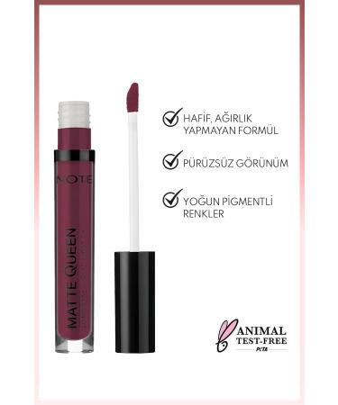 Note Cosmetics Matte Queen Lipstick Permanent Matte Liquid Lipstick - 18 Lead The Heart - Purple - Buy Online on GoSupps.com