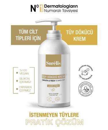 Sorelis Laser Effective Hair Removal and Hair Reducing Epilation Cream for All Skin Types (SPECIAL FORMULA) 250 ml