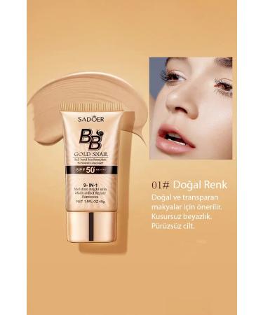 SADOER Nourishing Gold Snail SPF 50+ Sunscreen BB Cream - Buy Online on GoSupps.com