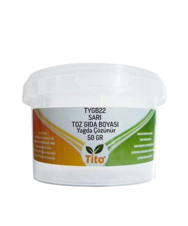 Tito Yellow Food Colorant Powder Oil Soluble E102 50 G