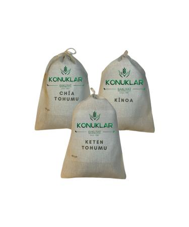 Guests Legumes Diet Set Chia Seed 950 Gr Flax Seed 950 Gr Quinoa 950 Gr