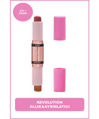 Revolution Blush & Highlighter Stick Flushing Pink