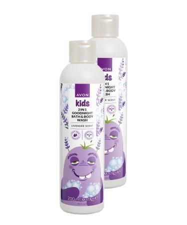Avon Kids 2 in 1 Lavender Scented Bath and Body Wash for Children 200 Ml. Set of Two