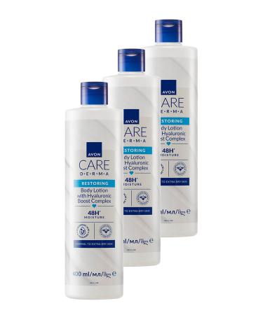 Avon Care Derma Restoring Hyaluronic Boost Body Lotion 400 Ml. Triple Set
